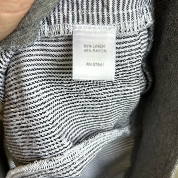 J Jill linen blend striped pull on pants Med tall beach coastal summer casual - Picture 6 of 8